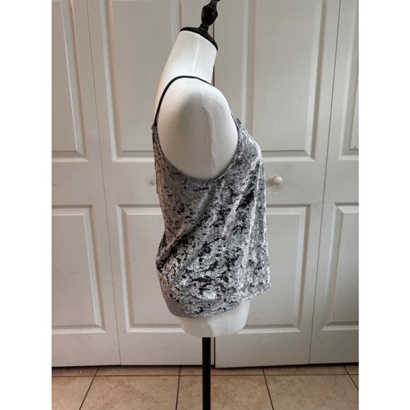 American Eagle Silver Crushed Velvet Tank Top Womens Sz S, Holiday Metallic Cami - Picture 2 of 8